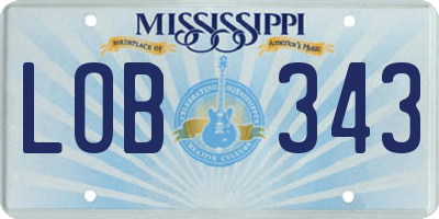 MS license plate LOB343
