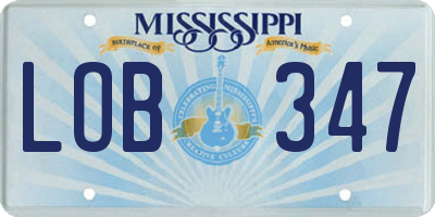 MS license plate LOB347