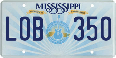 MS license plate LOB350