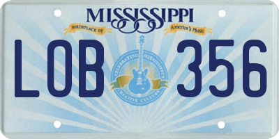 MS license plate LOB356