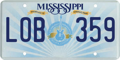 MS license plate LOB359