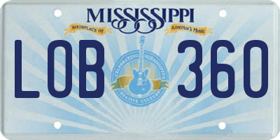 MS license plate LOB360
