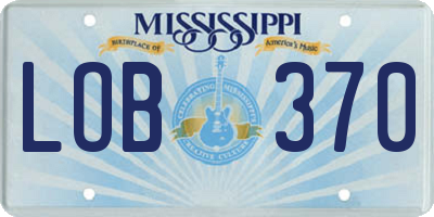 MS license plate LOB370