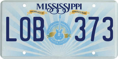 MS license plate LOB373