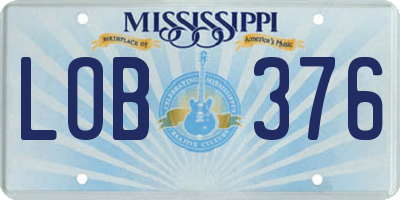 MS license plate LOB376