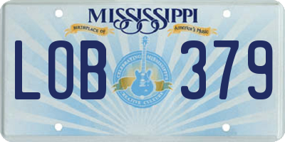 MS license plate LOB379