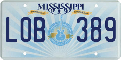 MS license plate LOB389