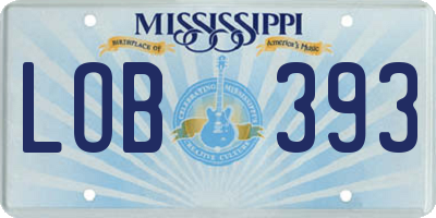 MS license plate LOB393