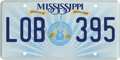 MS license plate LOB395