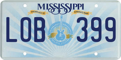 MS license plate LOB399