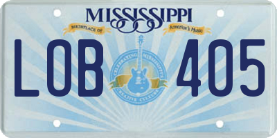 MS license plate LOB405