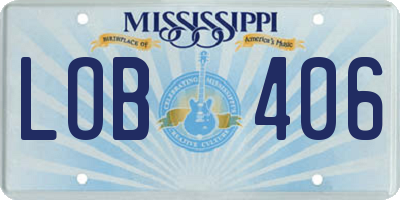 MS license plate LOB406