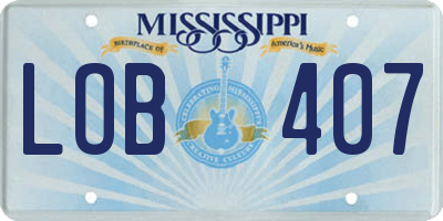 MS license plate LOB407