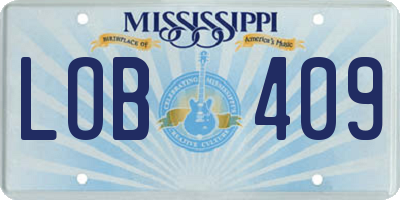 MS license plate LOB409
