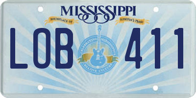 MS license plate LOB411