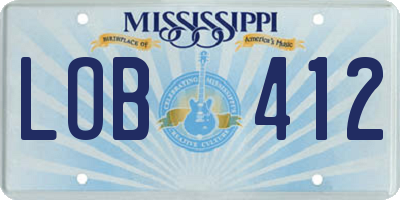 MS license plate LOB412