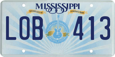 MS license plate LOB413