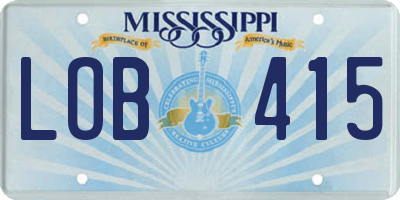 MS license plate LOB415