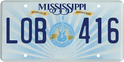 MS license plate LOB416