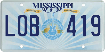 MS license plate LOB419