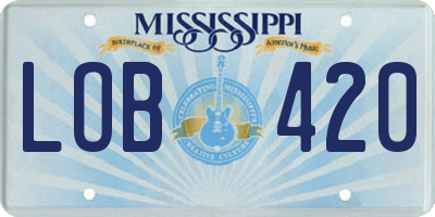 MS license plate LOB420