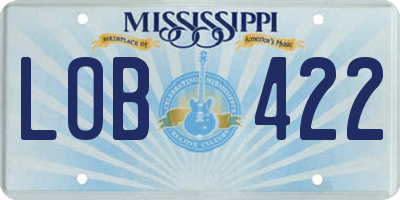 MS license plate LOB422