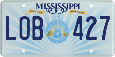 MS license plate LOB427