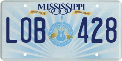 MS license plate LOB428