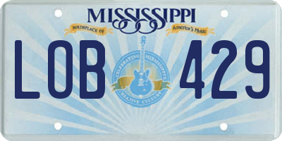 MS license plate LOB429