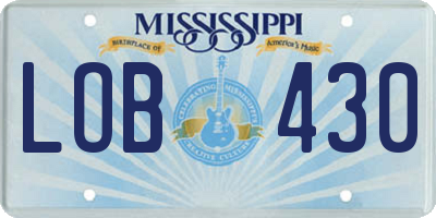 MS license plate LOB430