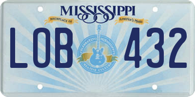 MS license plate LOB432