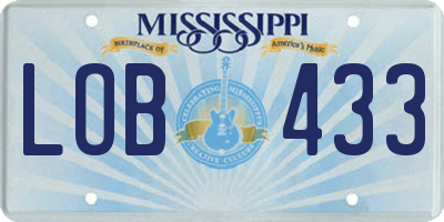 MS license plate LOB433