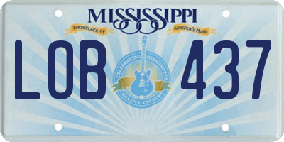 MS license plate LOB437