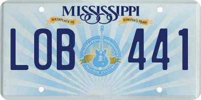 MS license plate LOB441