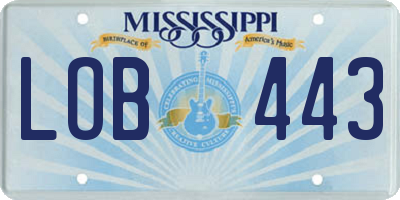 MS license plate LOB443