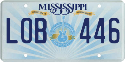MS license plate LOB446