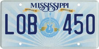 MS license plate LOB450