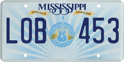MS license plate LOB453