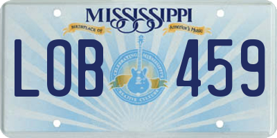 MS license plate LOB459