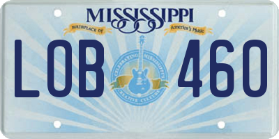 MS license plate LOB460