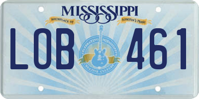 MS license plate LOB461