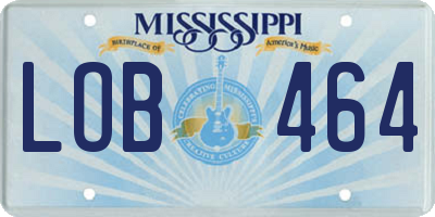 MS license plate LOB464