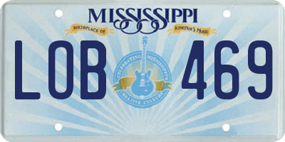 MS license plate LOB469