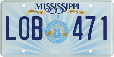 MS license plate LOB471