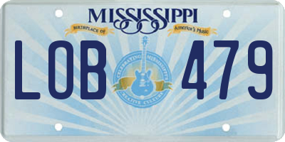 MS license plate LOB479