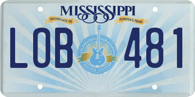 MS license plate LOB481