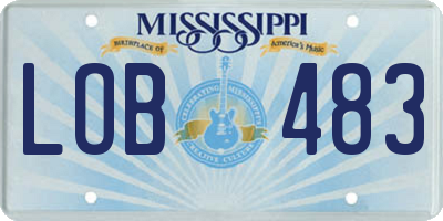 MS license plate LOB483