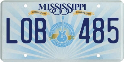 MS license plate LOB485