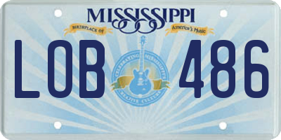 MS license plate LOB486