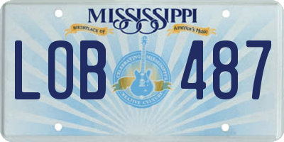 MS license plate LOB487